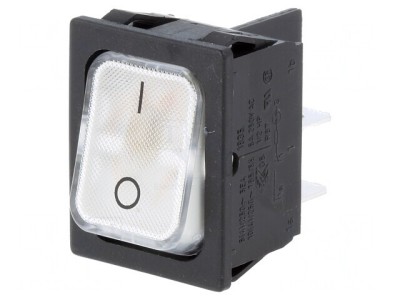 Comutator Rocker Alb ON-OFF 10A/250V LED IP40 foto