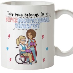 Cana cu mesaj Mugfinns, super terapist educational, 350 ml, ceramica, multicolor