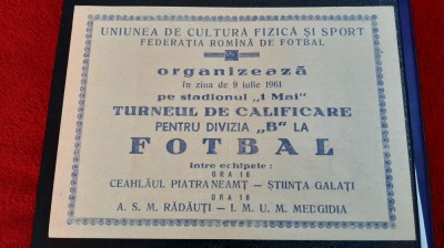 program Turneu calificare Div.B foto