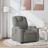 vidaXL Fotoliu de masaj rabatabil, gri &icirc;nchis, material textil