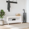 Banca Hol Alb vidaXL 100x28x45 cm Lemn Masiv Pin, Banca Interior Multifunctionala, Depozitare Pantofi, Suport Plante