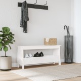 vidaXL Bancă de hol, alb, 100x28x45 cm, lemn masiv de pin
