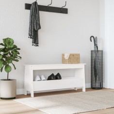vidaXL Bancă de hol, alb, 100x28x45 cm, lemn masiv de pin