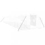 Cumpara ieftin Sera cu cadru din otel, alb, 42 m&sup2;, 14x3x2 m