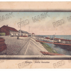 3940 - GIURGIU, Harbor, ship, RAMA, Romania - old postcard, CENSOR - used - 1916