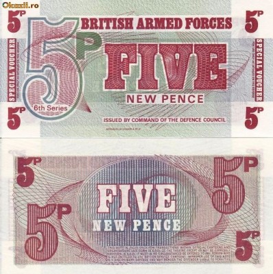 BRITISH ARMED FORCES 5 new pence UNC!!! foto