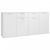 Servanta, alb extralucios, 160x36x75 cm, lemn prelucrat