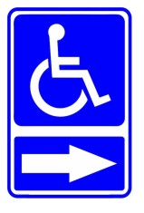 semn cu sageata pentru persoane cu handicap foto