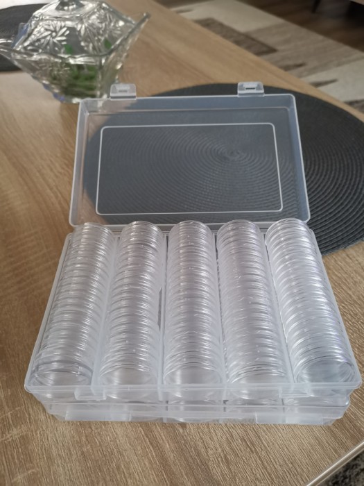 Set 100 bucati capsule pentru monede