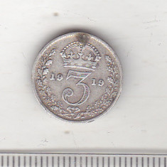 bnk mnd Anglia Marea Britanie 3 pence 1919 argint