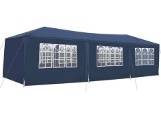 Cort,pavilion de curte,gradina,evenimente 3x9 m cu 8 pereti laterali cu ferestre - Albastru