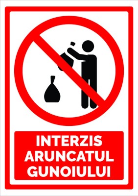 Indicator pentru interzis aruncatul gunoiului foto