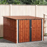 Cumpara ieftin Shed pentru biciclete 3 buc. Maro 216 x 207 x 158 cm Metal