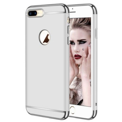 Husa telefon Iphone 8 Plus ofera protectie 3in1 Ultrasubtire Lux Silver Matte foto