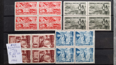 1948-Romania-1 Mai-Lp233-Bl4-compl.set-MNH foto