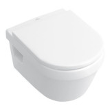 Set vas WC suspendat Villeroy &amp; Boch, Architectura, compact, cu capac Soft Close, alb alpin