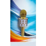Microfon karaoke auriu cu bluetooth și boxă