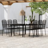 VidaXL Set de mobilier pentru grădină, 7 piese, negru