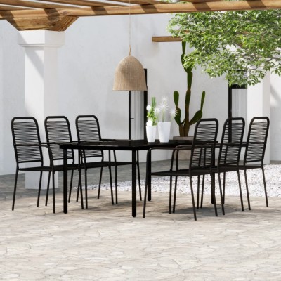 vidaXL Set de mobilier pentru grădină, 7 piese, negru foto