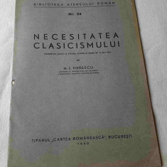 Necesitatea Clasicismului - N. I. Herescu, revista anul 1940, nr. 22