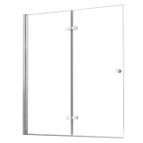 Paravan Baie Alor 122x140 cm, Sticla Transparenta 6mm, Profil Aliaj Zinc, Protectie Anti-calcar