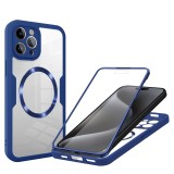 Husa pentru iphone 16 pro max cu folie, colorverse 360 magsafe, blue