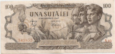 ROMANIA 100 LEI 5 DECEMBRIE 1947 F foto