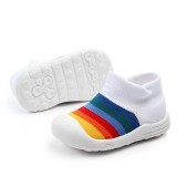Mocasini tip adidas albi - Curcubeu (Marime Disponibila: Marimea 19)