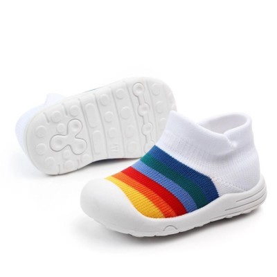 Mocasini tip adidas albi - Curcubeu (Marime Disponibila: Marimea 21) foto