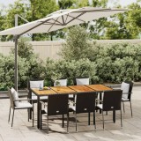 vidaXL Set mobilier de grădină cu perne, 9 piese, negru, poliratan
