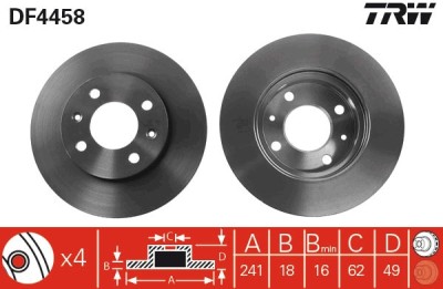 TRW DF4458 Disc frana foto
