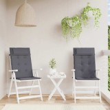 VidaXL Perne scaun cu spătar &icirc;nalt 2 buc, antracit, țesătură Oxford