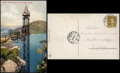 Switzerland 1911 Old postcard postal stationery Burgenstock to Stammheim D.970 foto