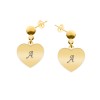 Cercei inimioare cu initiale gravate - argint 925 placat cu aur 24K