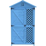 Depozit de mobilier de grădină din lemn pentru exterior, Albastru | Aosom Romania
