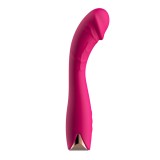 Vibrator Velvet Curve pentru Punctul G, 10 Moduri Vibratii, 4 Viteze, Silicon, USB, Roz, 21.4 cm, Guilty Toys