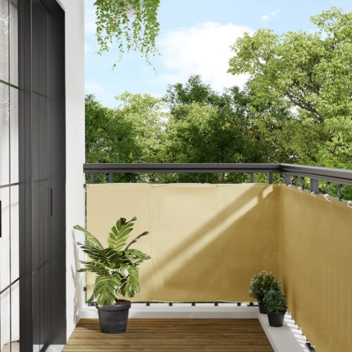 Paravan de balcon, nisipiu, 90x300 cm, 100% poliester oxford GartenMobel Dekor