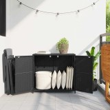 vidaXL Dulap depozitare de grădină, negru, 83x45x76 cm, poliratan