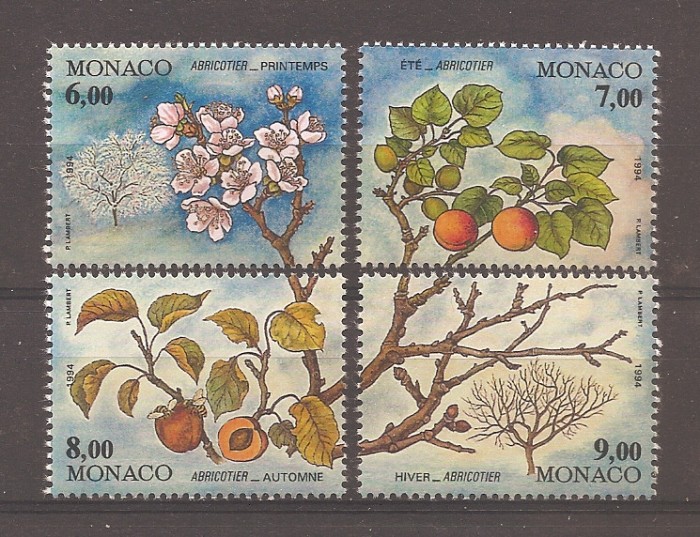 Monaco1994-Expo. inter. de timbre &bdquo;LE SALON DU TIMBRE&rdquo;,4 anotimpuri ale caisului