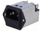 Conector alimentare AC soclu tată 4A 250VAC IEC 60320 SCHURTER