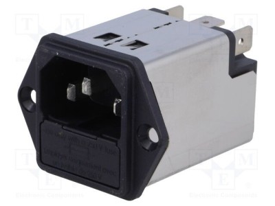 Conector alimentare AC soclu tată 4A 250VAC IEC 60320 SCHURTER foto