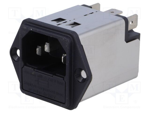 Conector alimentare AC soclu tată 4A 250VAC IEC 60320 SCHURTER