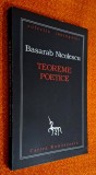 Basarab Nicolescu - Teoreme poetice, Editura Cartea Romaneasca, Colectia Inorogului, 1996, Poezie, ISBN 973 23 0521 5, STARE FB!!!