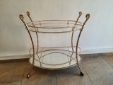 Cumpara ieftin Gheridon, carucior de bar aurit, Niermann Stil, piesa rara, 86x47x83cm