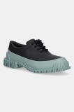 Camper pantofi de piele Pix femei, culoarea negru, cu toc plat, K200687-064