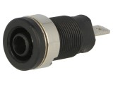 Soclu banană 4mm 24A negru panou