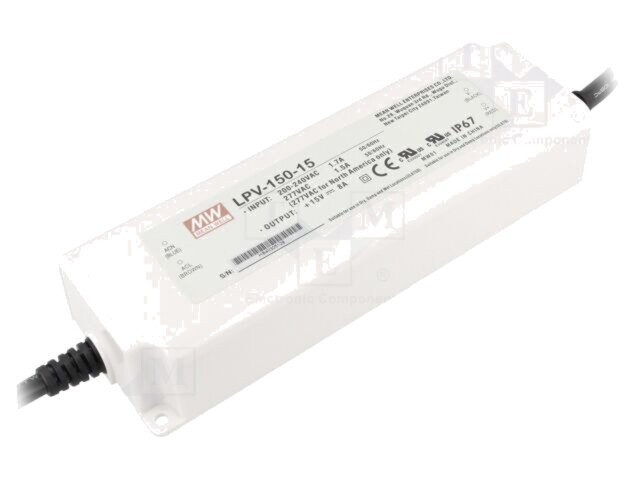 Alimentator LED MEAN WELL 120W 15V DC 8A IP67 pulsatoriu
