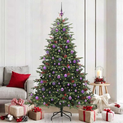 vidaXL Brad de Crăciun artificial Verde 210 cm PVC și metal și plastic 3395565 foto