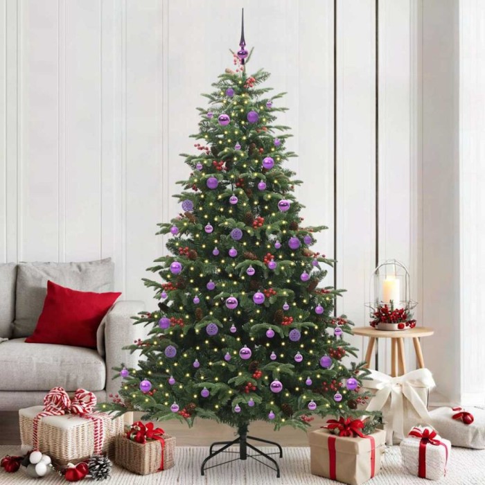 vidaXL Brad de Crăciun artificial Verde 210 cm PVC și metal și plastic 3395565
