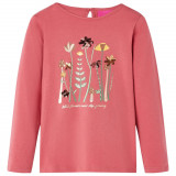 Tricou pentru copii cu m&acirc;neci lungi, roz antichizat, 128